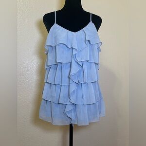 Candie’s Tiered Razor Back Blouse with Flounces Small NWT $50 MSRP